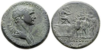 Trajan (98-117). Æ Sestertius (33 MM, 26.81 G).