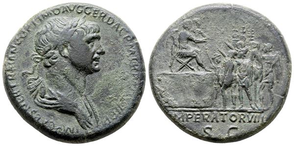 Trajan (98-117). Æ Sestertius (33 mm, 26.81 g).