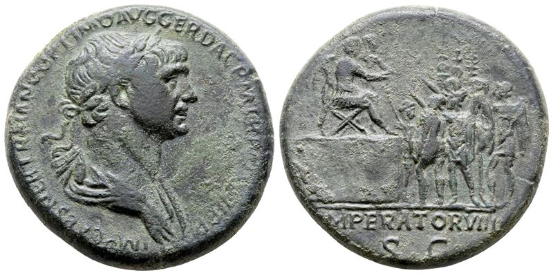 Trajan (98-117). Æ Sestertius (33 MM, 26.81 G).
