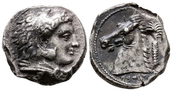 Sicily, Entella. Punic issues, c. 300-289 BC. Fourrée Tetradrachm (25 mm, 13.12 g).  - Auction Greek, Roman and Byzantine Coins	 - Bertolami Fine Art - Prague