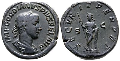 Gordian III (238-244). Æ Sestertius (31 MM, 26.28 G).