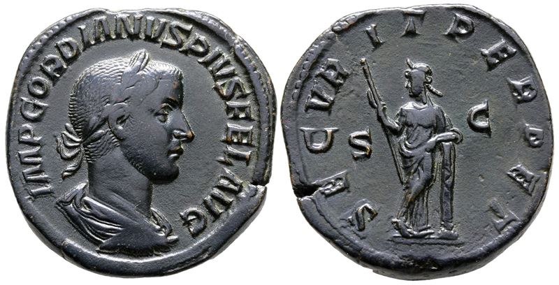 Gordian III (238-244). Æ Sestertius (31 MM, 26.28 G).
