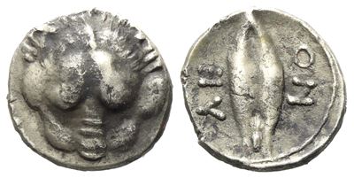 Sicily, Leontinoi (C. 476-466 Bc), Obol; Ar (0,61 G; 8,6 MM)