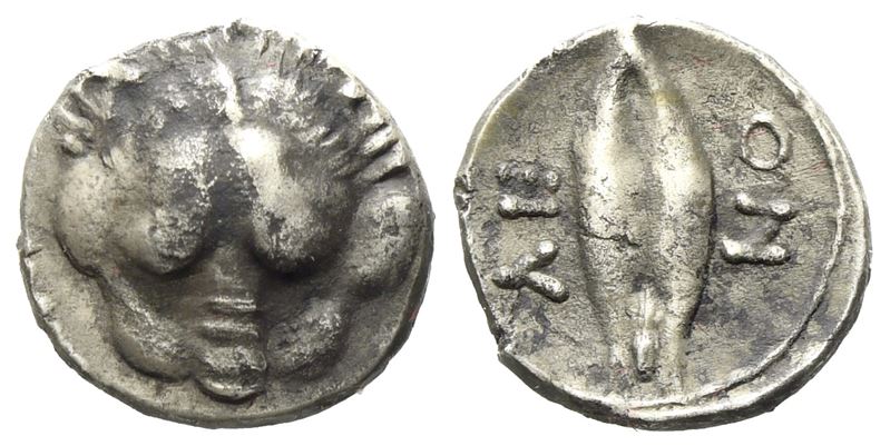 Sicily, Leontinoi (C. 476-466 Bc), Obol; Ar (0,61 G; 8,6 MM)