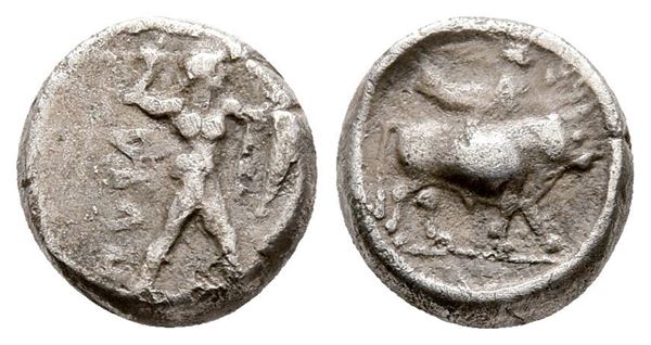 Southern Lucania, Sybaris, c. 453-448 BC. AR Triobol (11 mm, 1.21 g).