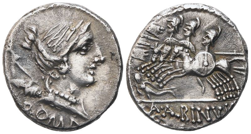 A. Postumius Albinus, Denarius, 96 BC; AR (3,82 g; 18 mm; 6 h)