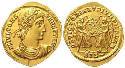 Constans (337-350), Solidus, Siscia, Ad 340-350; Av (g 4,53; MM 21)