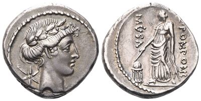 Q. Pomponius Musa, Denarius, 66 Bc; Ar (4 G; 17,5 MM; 6 H)