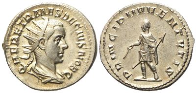 Herennius Etruscus Caesar, Antoninianus Struck Under Trajan Decius, Rome, Ad 250-251; Ar (g 4,70;...