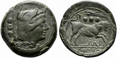 Anonymous, Quadrans, Sicily, Ca. 214 Bc; Ae (g 14,03; MM 26; H 7)