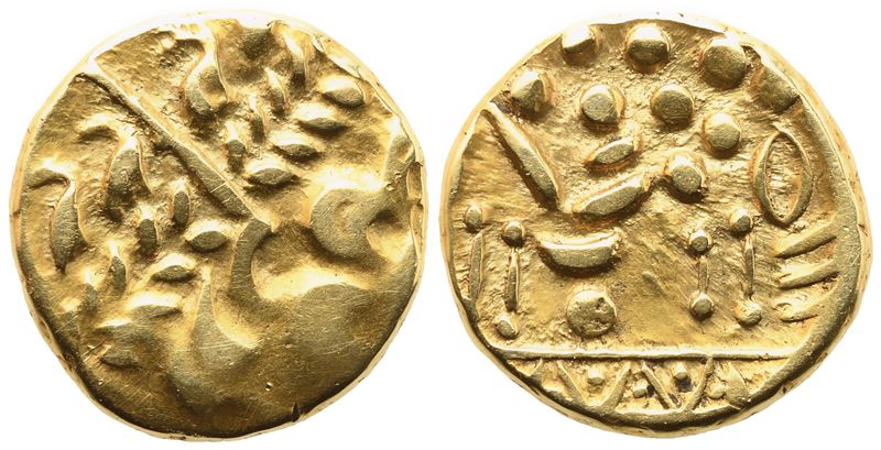 Celtic. Britannia, Atrebates, Stater, c. 75-30 BC; AV (6,50 g; 18,1 mm)