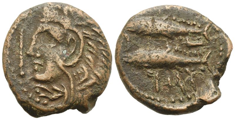 Celtic. Iberia, Agadir, Semis, I century BC; Æ (5,30 g; 20,5 mm)