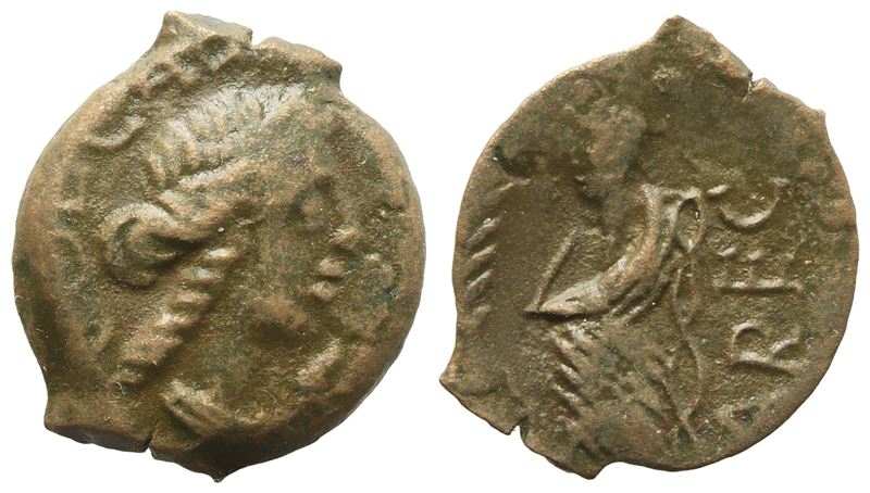 Celtic. Gallia Narbonensis, Nemausus, Volcae Arecomici, Bronze unit, I century BC; Æ (1,60 g; 14,...