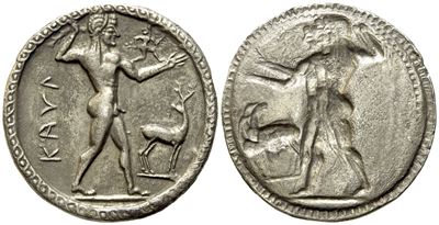 Bruttium, Kaulonia (C. 525-500 Bc), Stater; Ar (7,20 G; 29,9 MM)