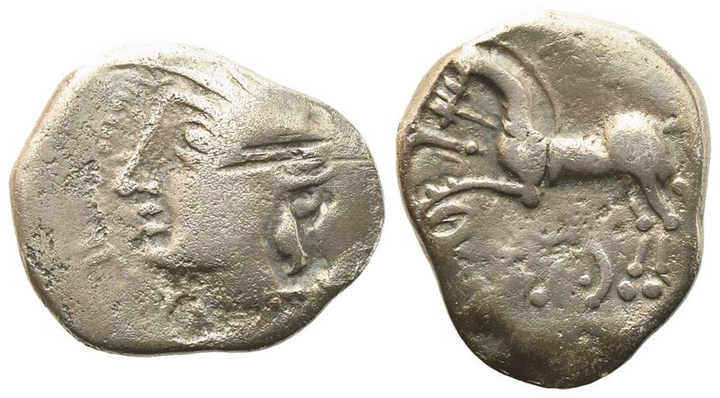 Celtic. Central Gallia, Sequani, Quinarius, mid I century BC; AR (1,88 g; 15,1 mm)