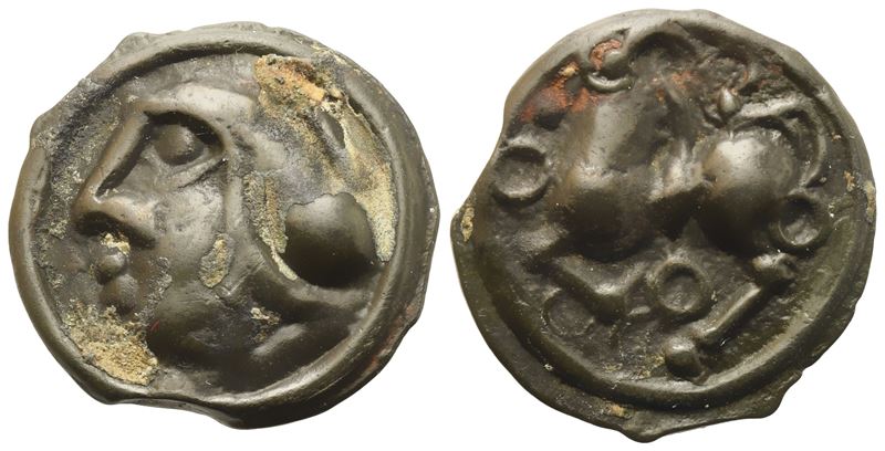 Celtic. Gallia Belgica, Sequani, Potin unit, I century BC (3,94 g; 18,4 mm)