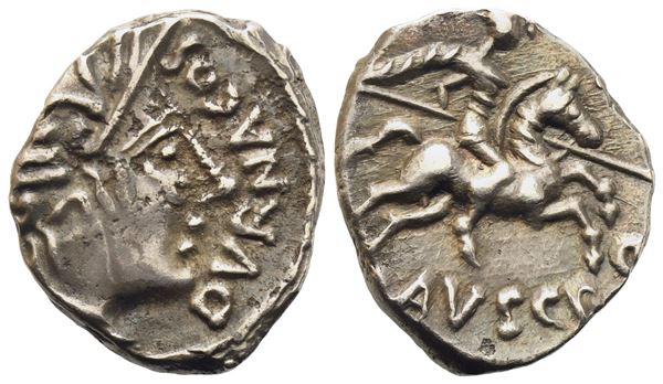 Celtic. Gallia, Allobroges, Quinarius, c. I century BC; AR (1,96 g; 16,2 mm)