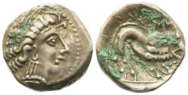 Celtic. Gallia Cisalpina, Insubres, Drachm, c. I century BC; AR (3,05 g; 14,3 mm)