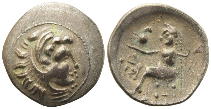 Celtic. Danubian Celts, Drachm, mid III century BC; AR (3,12 g; 18,5 mm)