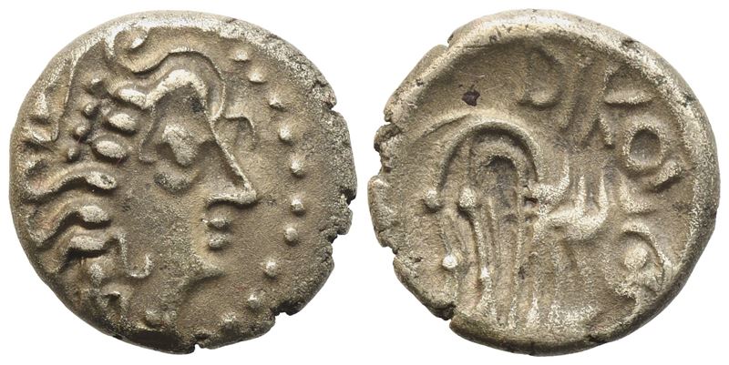 Celtic. Northern Italy (Insubrian Territory-Cisalpina), Rikoi, Drachm, end of II century BC; AR (...