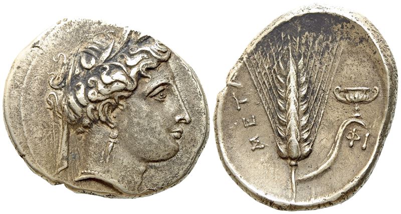 Lucania, Metapontion (C. 340-330 Bc), Nomos, Ar (g 7,90; MM 24)