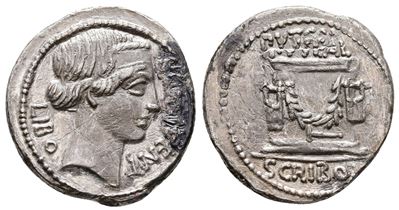 L. Scribonius Libo, Rome, 62 Bc. Ar Denarius (20mm, 3.75g).