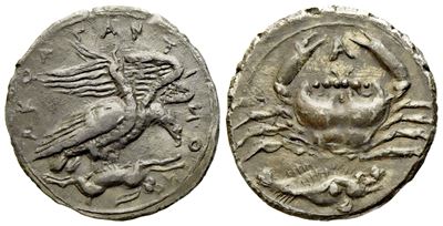 Sicily, Akragas (C. 410-406 Bc), Litra; Ar (0,84 G; 11,9 MM)
