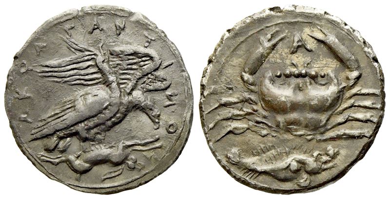 Sicily, Akragas (C. 410-406 Bc), Litra; Ar (0,84 G; 11,9 MM)