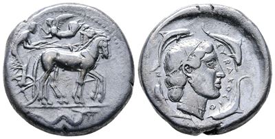 Sicily, Syracuse, C. 466-405 Bc. Ar Tetradrachm (27mm, 17.06g).