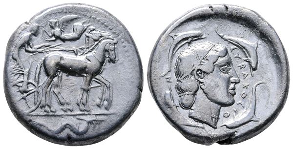 Sicily, Syracuse, c. 466-405 BC. AR Tetradrachm (27mm, 17.06g).  - Auction Greek, Roman and Byzantine Coins	 - Bertolami Fine Art - Prague