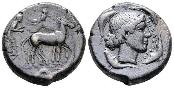 Sicily, Syracuse, 466-405 BC. AR Tetradrachm (25mm, 17.15g)  - Auction Greek, Roman and Byzantine Coins	 - Bertolami Fine Art - Prague