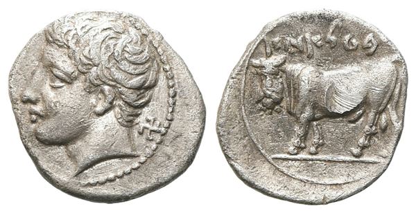 Sicily, Panormos as Ziz, c. 405-380 BC. AR Litra (10mm, 0.65g).