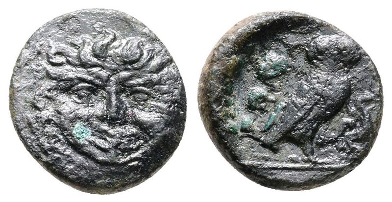 Sicily, Kamarina, C. 420-405 Bc. Æ Onkia (11mm, 1.03g).