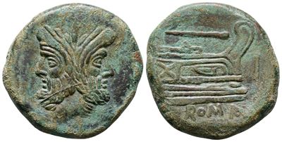 Club Series, Southeast Italy, 208 Bc. Æ As (34mm, 24.35g).