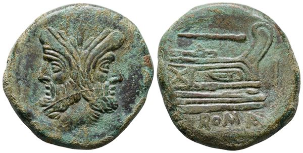 Club series, Southeast Italy, 208 BC. Æ As (34mm, 24.35g).  - Auction Greek, Roman and Byzantine Coins	 - Bertolami Fine Art - Prague