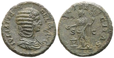 Julia Domna, As, Rome, C. Ad 211-217; Æ (g 8,46; MM 24; 12 H)