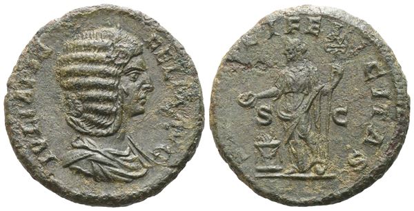 Julia Domna, As, Rome, c. AD 211-217; Æ (g 8,46; mm 24; 12 h)