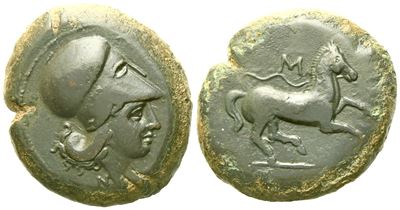 Sicily, Aitna (C. 355-339 Bc), Tetras; Æ (16,04 G; 25 MM)