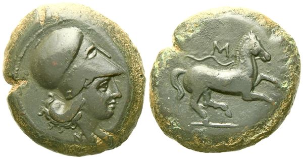 Sicily, Aitna (c. 355-339 BC), Tetras; Æ (16,04 g; 25 mm)