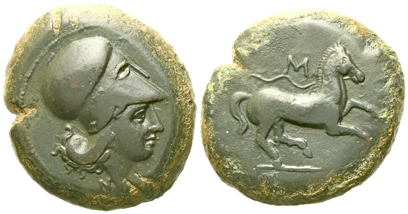 Sicily, Aitna (C. 355-339 Bc), Tetras; Æ (16,04 G; 25 MM)
