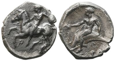 Southern Apulia, Tarentum, C. 344-334 Bc. Ar Nomos (21 MM, 7.90 G).