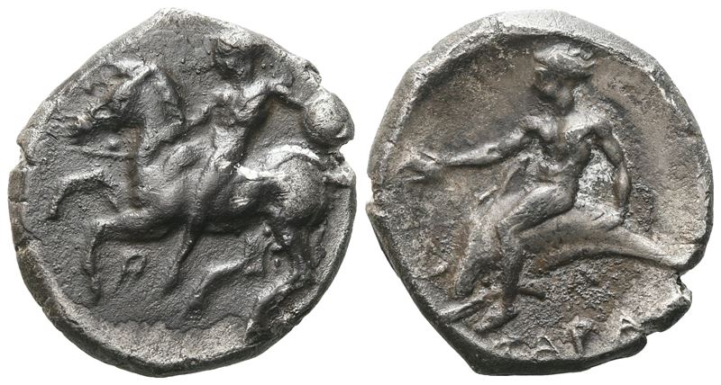 Southern Apulia, Tarentum, C. 344-334 Bc. Ar Nomos (21 MM, 7.90 G).