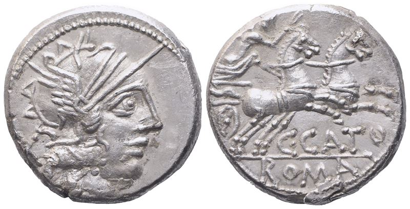 C. Porcius Cato, Denarius, 123 BC; AR (3,84 g; 16,8 mm; 4 h)