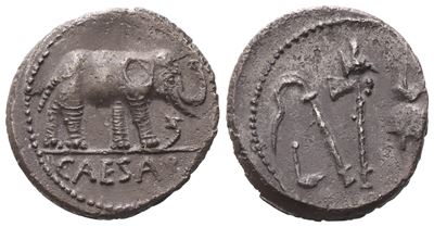 Julius Caesar, Denarius, April-august 49 Bc; Ar Denarius (3,54 G; 17 MM; 4 H)