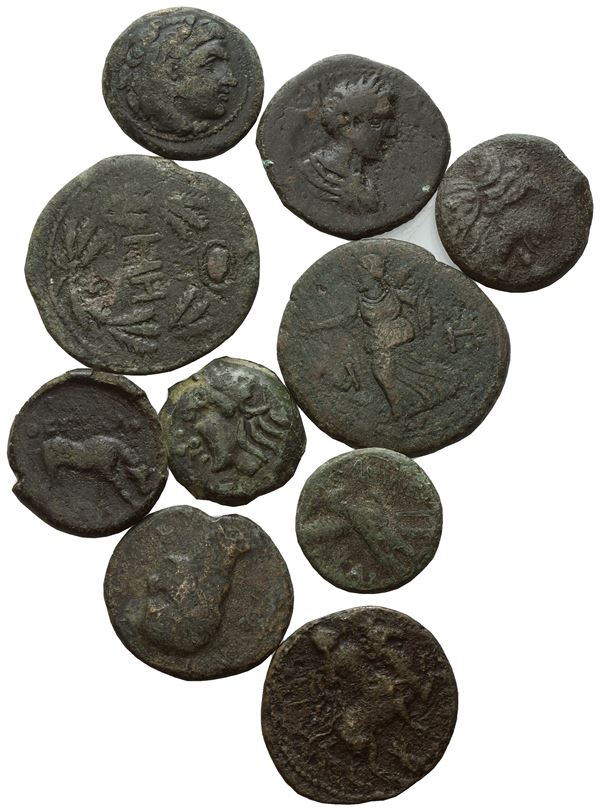  Lot of 10 Æ coins to be catalogued. Lot sold as is, no returns.