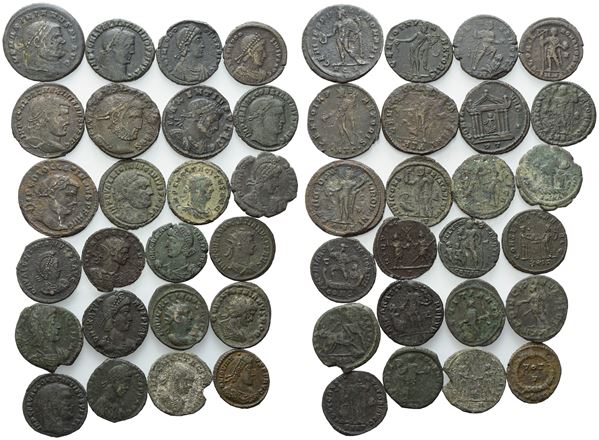  Lot of 24 Æ coins to be catalogued. Lot sold as is, no returns.