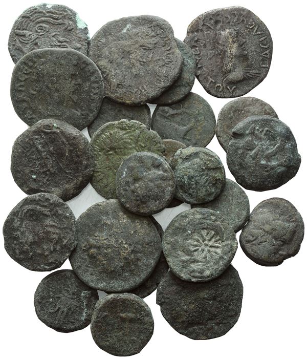  Lot of 23 Æ coins to be catalogued. Lot sold as is, no returns.