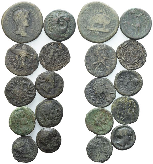  Lot of 10 Æ coins to be catalogued. Lot sold as is, no returns.