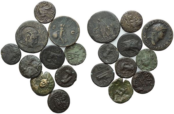  Lot of 10 Æ coins to be catalogued. Lot sold as is, no returns.