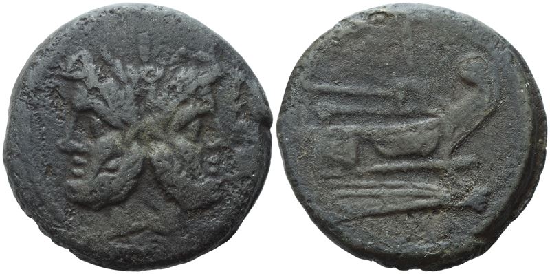 Anonymous, As, Rome, 211-206 Bc; Æ (29,89 G; 33,9 MM; 10 H)